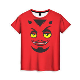 Женская футболка 3D с принтом Дьявол в Кировске, 100% полиэфир ( синтетическое хлопкоподобное полотно) | прямой крой, круглый вырез горловины, длина до линии бедер | дьявол | монстр | прикольные картинки | чёрт
