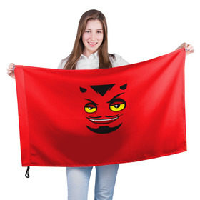 Флаг 3D с принтом Дьявол в Кировске, 100% полиэстер | плотность ткани — 95 г/м2, размер — 67 х 109 см. Принт наносится с одной стороны | дьявол | монстр | прикольные картинки | чёрт