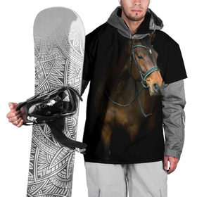 Накидка на куртку 3D с принтом Породистый жеребец в Кировске, 100% полиэстер |  | Тематика изображения на принте: жеребец | животные | конь | лошадка | лошадь | погоня | седло | скакун | скачки | узда