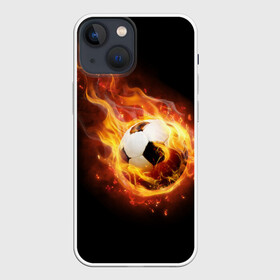 Чехол для iPhone 13 mini с принтом Страсть к футболу в Кировске,  |  | игра | искры | мяч | огонь | пламя | спорт | страсть | фанат | футбол | футболист