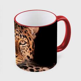 Кружка 3D с принтом Леопард в Кировске, керамика | ёмкость 330 мл | гепард | грация | дикая кошка | добыча | животные | леопард | ловкость | опасность | пятна | хищник | ягуар