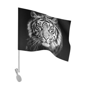 Флаг для автомобиля с принтом Красавец тигр в Кировске, 100% полиэстер | Размер: 30*21 см | джунгли | дикая кошка | животные | зверь | король | кровь | мясо | опасность | охотник | тигр | хищник | царь | цирк