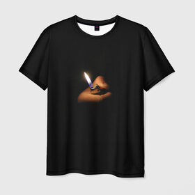Мужская футболка 3D с принтом Огонёк в Кировске, 100% полиэфир | прямой крой, круглый вырез горловины, длина до линии бедер | зажигалка | искра | лампочка | маяк | мгла | ночь | огонёк | огонь | свет | свеча | сумрак | туман | тьма | фонарик