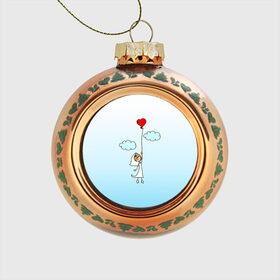 Стеклянный ёлочный шар с принтом Невеста на шарике в Кировске, Стекло | Диаметр: 80 мм | 14 февраля | день святого валентина | для двоих | для жены | для невесты | жена | любовь | молодожены | невеста | свадьба