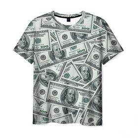 Мужская футболка 3D с принтом Банкноты в Кировске, 100% полиэфир | прямой крой, круглый вырез горловины, длина до линии бедер | dollars | swag | бабло | банкноты | деньги | доллары | кеш | сваг | свег | свэг