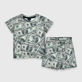 Детский костюм с шортами 3D с принтом Банкноты в Кировске,  |  | Тематика изображения на принте: dollars | swag | бабло | банкноты | деньги | доллары | кеш | сваг | свег | свэг