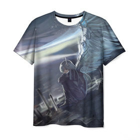 Мужская футболка 3D с принтом Wingless в Кировске, 100% полиэфир | прямой крой, круглый вырез горловины, длина до линии бедер | anime | girl | wings | девушка | крылья