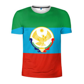 Мужская футболка 3D спортивная с принтом Дагестан в Кировске, 100% полиэстер с улучшенными характеристиками | приталенный силуэт, круглая горловина, широкие плечи, сужается к линии бедра | 05 | аварец | аварка | дагестанец | дагестанка | дагистан | кавказ