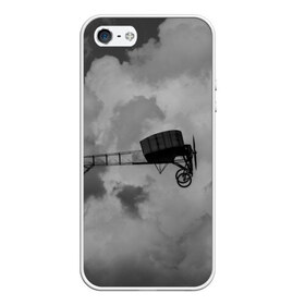 Чехол силиконовый для Телефон Apple iPhone 5/5S с принтом Самолет в Кировске, Силикон | Область печати: задняя сторона чехла, без боковых панелей | высота | история | ретро | самолет | черная белая