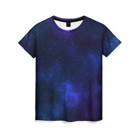 Женская футболка 3D с принтом Звёздное небо в Кировске, 100% полиэфир ( синтетическое хлопкоподобное полотно) | прямой крой, круглый вырез горловины, длина до линии бедер | вселенная | галактика | звёзды | камета | космос | метеориты | метеоры | небо | ночь | солнечная система