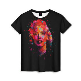 Женская футболка 3D с принтом Marilyn Monroe Art в Кировске, 100% полиэфир ( синтетическое хлопкоподобное полотно) | прямой крой, круглый вырез горловины, длина до линии бедер | art | marilyn monroe | живопись | искусство | мэрилин монро