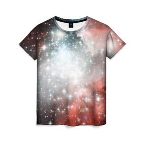 Женская футболка 3D с принтом Космические красоты в Кировске, 100% полиэфир ( синтетическое хлопкоподобное полотно) | прямой крой, круглый вырез горловины, длина до линии бедер | вселенная | галактика | звезды | планеты | туманность