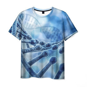 Мужская футболка 3D с принтом Молекула ДНК в Кировске, 100% полиэфир | прямой крой, круглый вырез горловины, длина до линии бедер | dna | биохимия | внешность | ген | генетика | днк | молекула | наследственность | спираль | способности | структура | характер | черты