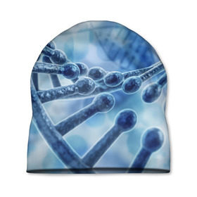 Шапка 3D с принтом Молекула ДНК в Кировске, 100% полиэстер | универсальный размер, печать по всей поверхности изделия | dna | биохимия | внешность | ген | генетика | днк | молекула | наследственность | спираль | способности | структура | характер | черты