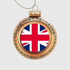 Стеклянный ёлочный шар с принтом Великобритания в Кировске, Стекло | Диаметр: 80 мм | англия | британия