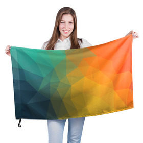 Флаг 3D с принтом LowPoly Gradient в Кировске, 100% полиэстер | плотность ткани — 95 г/м2, размер — 67 х 109 см. Принт наносится с одной стороны | Тематика изображения на принте: colors | gradient | lowpoly | poly | градиент | цвета