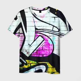 Мужская футболка 3D с принтом Абстрактный в Кировске, 100% полиэфир | прямой крой, круглый вырез горловины, длина до линии бедер | граффити | искусство