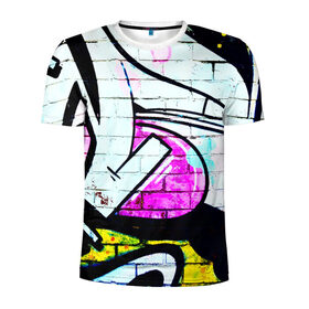 Мужская футболка 3D спортивная с принтом Абстрактный в Кировске, 100% полиэстер с улучшенными характеристиками | приталенный силуэт, круглая горловина, широкие плечи, сужается к линии бедра | граффити | искусство