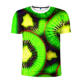 Мужская футболка 3D спортивная с принтом Киви в Кировске, 100% полиэстер с улучшенными характеристиками | приталенный силуэт, круглая горловина, широкие плечи, сужается к линии бедра | зеленый