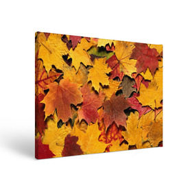 Холст прямоугольный с принтом Осень на дворе в Кировске, 100% ПВХ |  | бордовый | жёлтый | красный | листва | листья