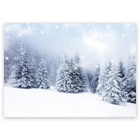Поздравительная открытка с принтом Зимняя пора в Кировске, 100% бумага | плотность бумаги 280 г/м2, матовая, на обратной стороне линовка и место для марки
 | вьюга | горы | зима | лес | метель | мороз | пейзаж | пурга | снег | снегопад | сосулька | стужа | сугроб | холод
