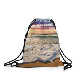Рюкзак-мешок 3D с принтом Красочный закат в Кировске, 100% полиэстер | плотность ткани — 200 г/м2, размер — 35 х 45 см; лямки — толстые шнурки, застежка на шнуровке, без карманов и подкладки | sunrise | sunset | touchdown | волны | восход солнца | закат | красота | лето | море | небо | облака | океан | отдых | отпуск | пена | песок | прилив | природа | путешествие | рассвет | солнце | туризм