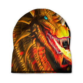 Шапка 3D с принтом Дракон в Кировске, 100% полиэстер | универсальный размер, печать по всей поверхности изделия | арт | дракон | огонь