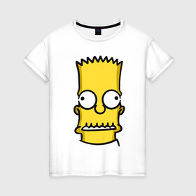Женская футболка хлопок с принтом Bart Simpson в Кировске, 100% хлопок | прямой крой, круглый вырез горловины, длина до линии бедер, слегка спущенное плечо | 