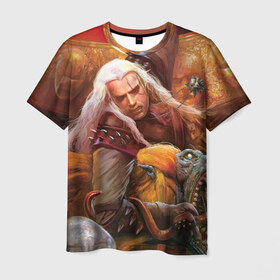 Мужская футболка 3D с принтом Ведьмак в Кировске, 100% полиэфир | прямой крой, круглый вырез горловины, длина до линии бедер | gerald | wild hunt | witcher | ведьмак | геральд | дикая охота
