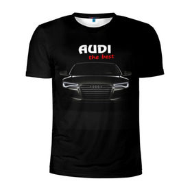 Мужская футболка 3D спортивная с принтом AUDI the best в Кировске, 100% полиэстер с улучшенными характеристиками | приталенный силуэт, круглая горловина, широкие плечи, сужается к линии бедра | Тематика изображения на принте: audi | авто | автомобиль | ауди