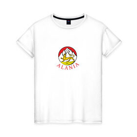 Женская футболка хлопок с принтом Аллон в Кировске, 100% хлопок | прямой крой, круглый вырез горловины, длина до линии бедер, слегка спущенное плечо | алания | северная осетия алания