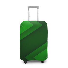 Чехол для чемодана 3D с принтом Зелёные стрелы в Кировске, 86% полиэфир, 14% спандекс | двустороннее нанесение принта, прорези для ручек и колес | геометрия | зеленый | полосы