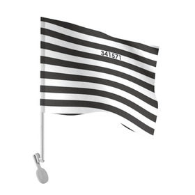 Флаг для автомобиля с принтом Заключенный в Кировске, 100% полиэстер | Размер: 30*21 см | заключенный | полосатый | тюремная форма | форма