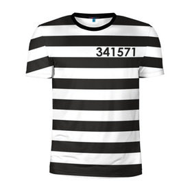 Мужская футболка 3D спортивная с принтом Заключенный в Кировске, 100% полиэстер с улучшенными характеристиками | приталенный силуэт, круглая горловина, широкие плечи, сужается к линии бедра | заключенный | полосатый | тюремная форма | форма