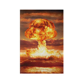 Обложка для паспорта матовая кожа с принтом Атомный взрыв в Кировске, натуральная матовая кожа | размер 19,3 х 13,7 см; прозрачные пластиковые крепления | агрессия | атомный взрыв | водородная бомба | вспышка | гриб | огонь | пламя | ударная волна | уничтожение | урон | ядерный удар
