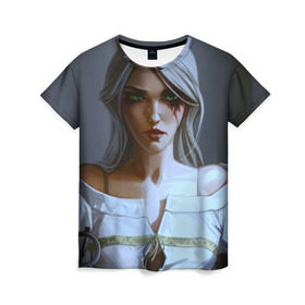 Женская футболка 3D с принтом Цири в Кировске, 100% полиэфир ( синтетическое хлопкоподобное полотно) | прямой крой, круглый вырез горловины, длина до линии бедер | gerald | wild hunt | witcher | ведьмак | геральд | дикая охота | цири