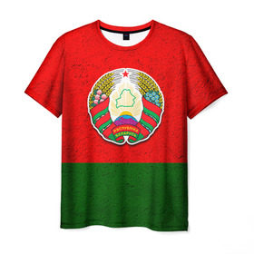 Мужская футболка 3D с принтом Белоруссия в Кировске, 100% полиэфир | прямой крой, круглый вырез горловины, длина до линии бедер | беларус | беларусь | белорус | белоруссия | белорусский | национальный | нация | флаг | флаги
