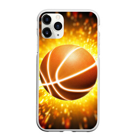 Чехол для iPhone 11 Pro Max матовый с принтом Баскетбольный мяч в Кировске, Силикон |  | взрыв | искры | огонь | пламя