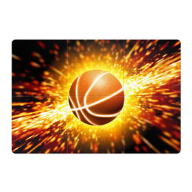 Магнитный плакат 3Х2 с принтом Баскетбольный мяч в Кировске, Полимерный материал с магнитным слоем | 6 деталей размером 9*9 см | Тематика изображения на принте: взрыв | искры | огонь | пламя