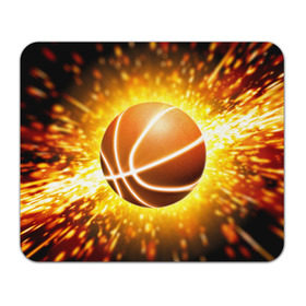 Коврик прямоугольный с принтом Баскетбольный мяч в Кировске, натуральный каучук | размер 230 х 185 мм; запечатка лицевой стороны | взрыв | искры | огонь | пламя