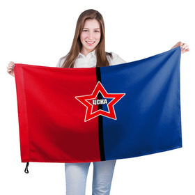 Флаг 3D с принтом ЦСКА в Кировске, 100% полиэстер | плотность ткани — 95 г/м2, размер — 67 х 109 см. Принт наносится с одной стороны | премьер лига | рфпл | футбол | цска