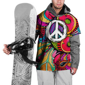 Накидка на куртку 3D с принтом Хиппи 2 в Кировске, 100% полиэстер |  | Тематика изображения на принте: hippie | peace | пацифик | хиппи