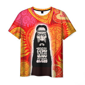 Мужская футболка 3D с принтом Хиппи 5 в Кировске, 100% полиэфир | прямой крой, круглый вырез горловины, длина до линии бедер | hippie | peace | пацифик | хиппи