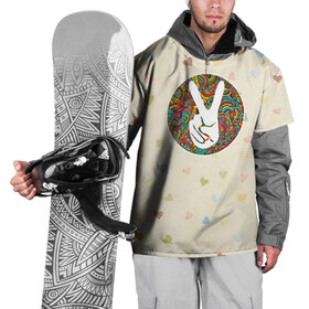 Накидка на куртку 3D с принтом Хиппи 6 в Кировске, 100% полиэстер |  | Тематика изображения на принте: hippie | peace | пацифик | хиппи