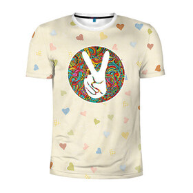 Мужская футболка 3D спортивная с принтом Хиппи 6 в Кировске, 100% полиэстер с улучшенными характеристиками | приталенный силуэт, круглая горловина, широкие плечи, сужается к линии бедра | hippie | peace | пацифик | хиппи