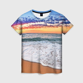 Женская футболка 3D с принтом Красивый закат в Кировске, 100% полиэфир ( синтетическое хлопкоподобное полотно) | прямой крой, круглый вырез горловины, длина до линии бедер | sunrise | sunset | волна | жара | закат | зной | красота | лето | море | океан | отдых | пена | песок | пляж | прибой | прилив | природа | рассвет | солнце