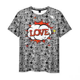 Мужская футболка 3D с принтом Поп-арт 3 в Кировске, 100% полиэфир | прямой крой, круглый вырез горловины, длина до линии бедер | love | pop art | искусство | комикс | любовь | поп арт