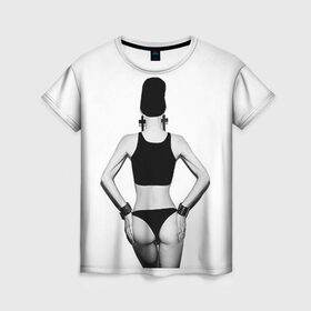 Женская футболка 3D с принтом Стоящая спиной в Кировске, 100% полиэфир ( синтетическое хлопкоподобное полотно) | прямой крой, круглый вырез горловины, длина до линии бедер | girl | hot | swag | девочки | девушки | сваг | свег