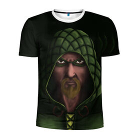Мужская футболка 3D спортивная с принтом Зеленая Стрела в Кировске, 100% полиэстер с улучшенными характеристиками | приталенный силуэт, круглая горловина, широкие плечи, сужается к линии бедра | arrow | green | зеленая | стрела