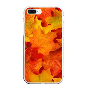 Чехол для iPhone 7Plus/8 Plus матовый с принтом Кленовые листья в Кировске, Силикон | Область печати: задняя сторона чехла, без боковых панелей | дары осени | жёлтый | золотой | клён | краски | красный | красота | листва | листья | наряд | оранжевый | осень | покров | природа